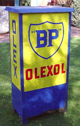 Öldosenschrank,
BP OLEXOL, Rückseite